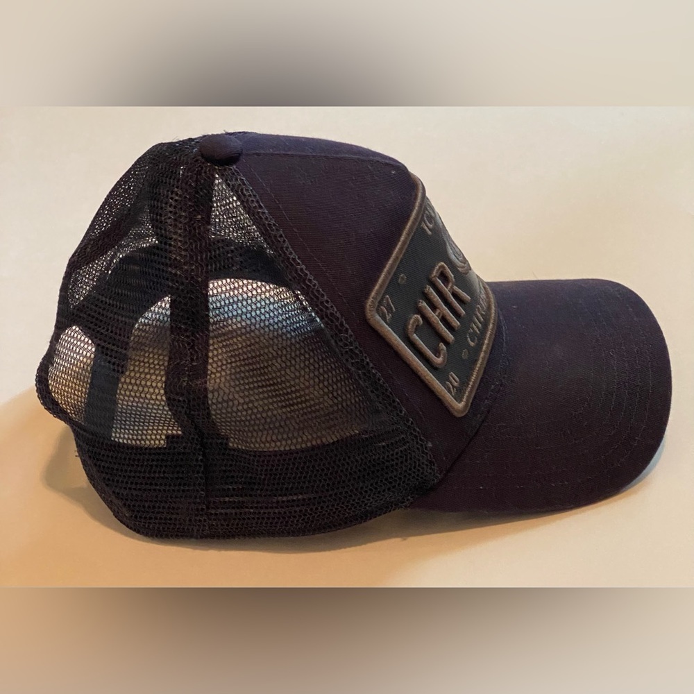 Christian Rose Navy Vinyl Iconic II Plate Men’s Trucker Baseball Cap - Picture 8 of 15